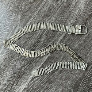 Silver Rhinestone Belt - M